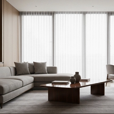 Modern luxury apartment living room in Melbourne with stylish furniture