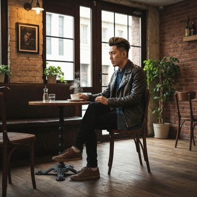 Couple enjoying coffee at a trendy Melbourne laneway cafe